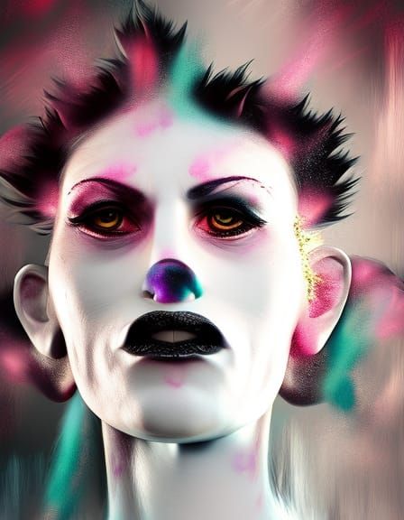 Gorgeous Mad Scientist Woman Portrait in Graffiti Art Style