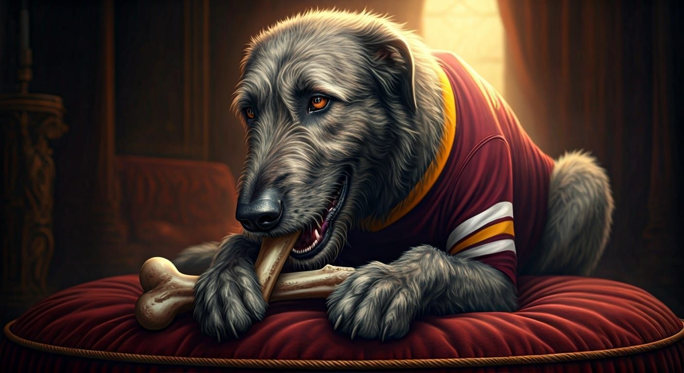 Irish Wolfhound in Jersey, Art Nouveau Style