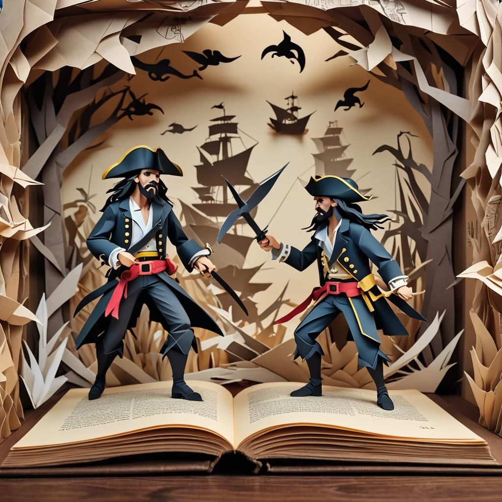Pirate Story Pop-Up Book Illustration
