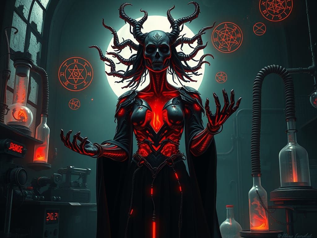 Dark Sorceress at the Nexus of Technology and the Arcane