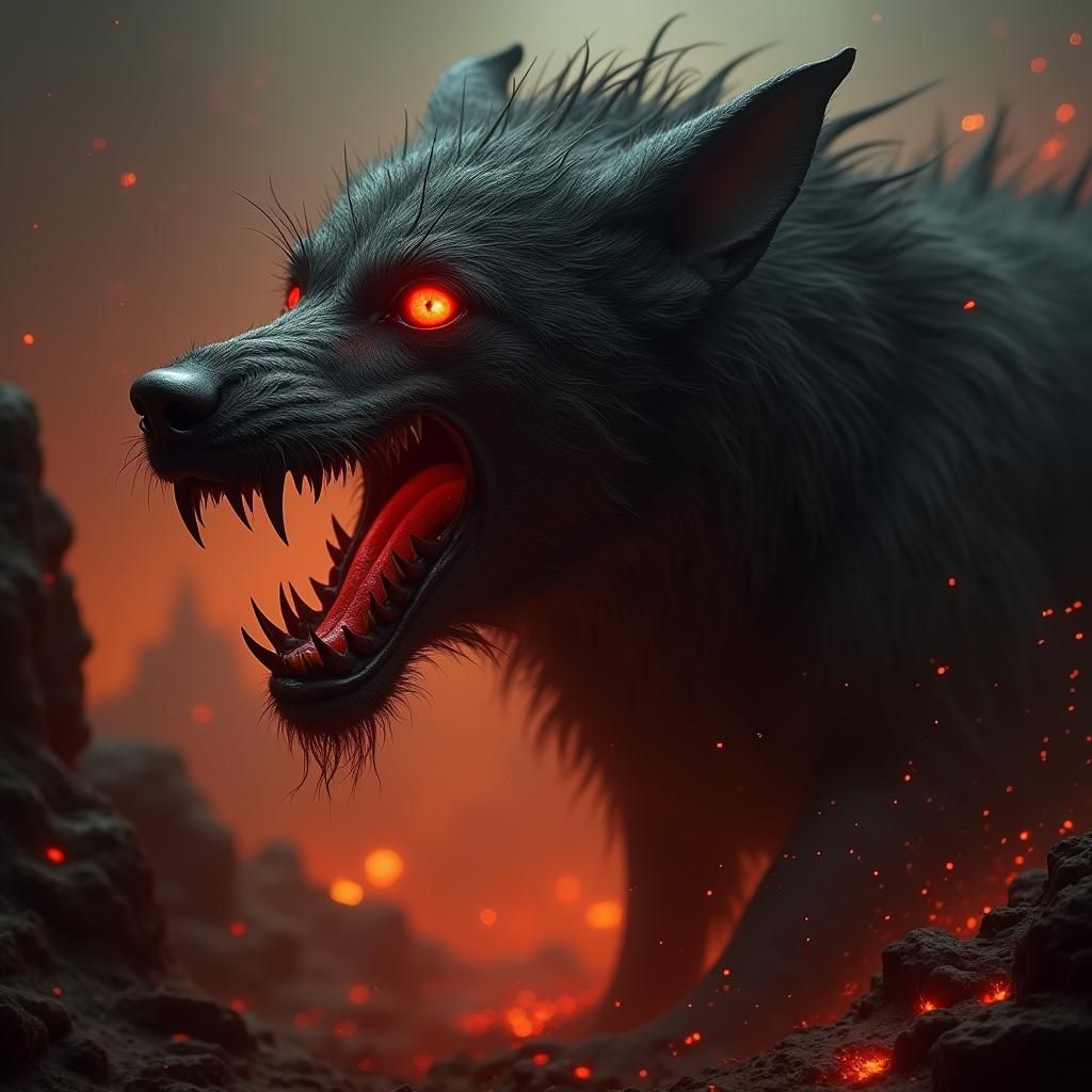 Hellish Dog Demon in Heavy Metal Style