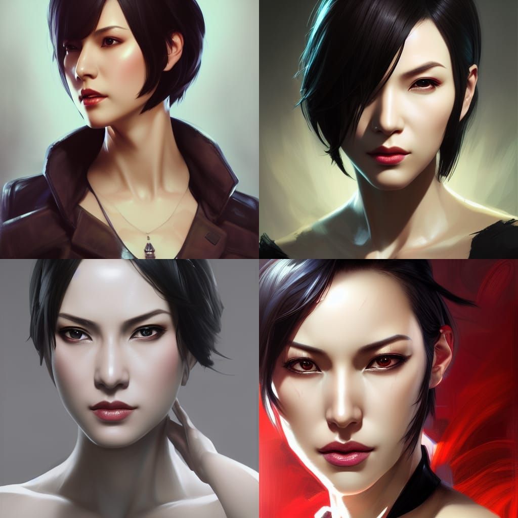 Ada Wong Portrait in Hyperdetailed Lighting