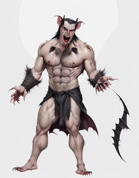 Scary Male Vampire with Batlike Features