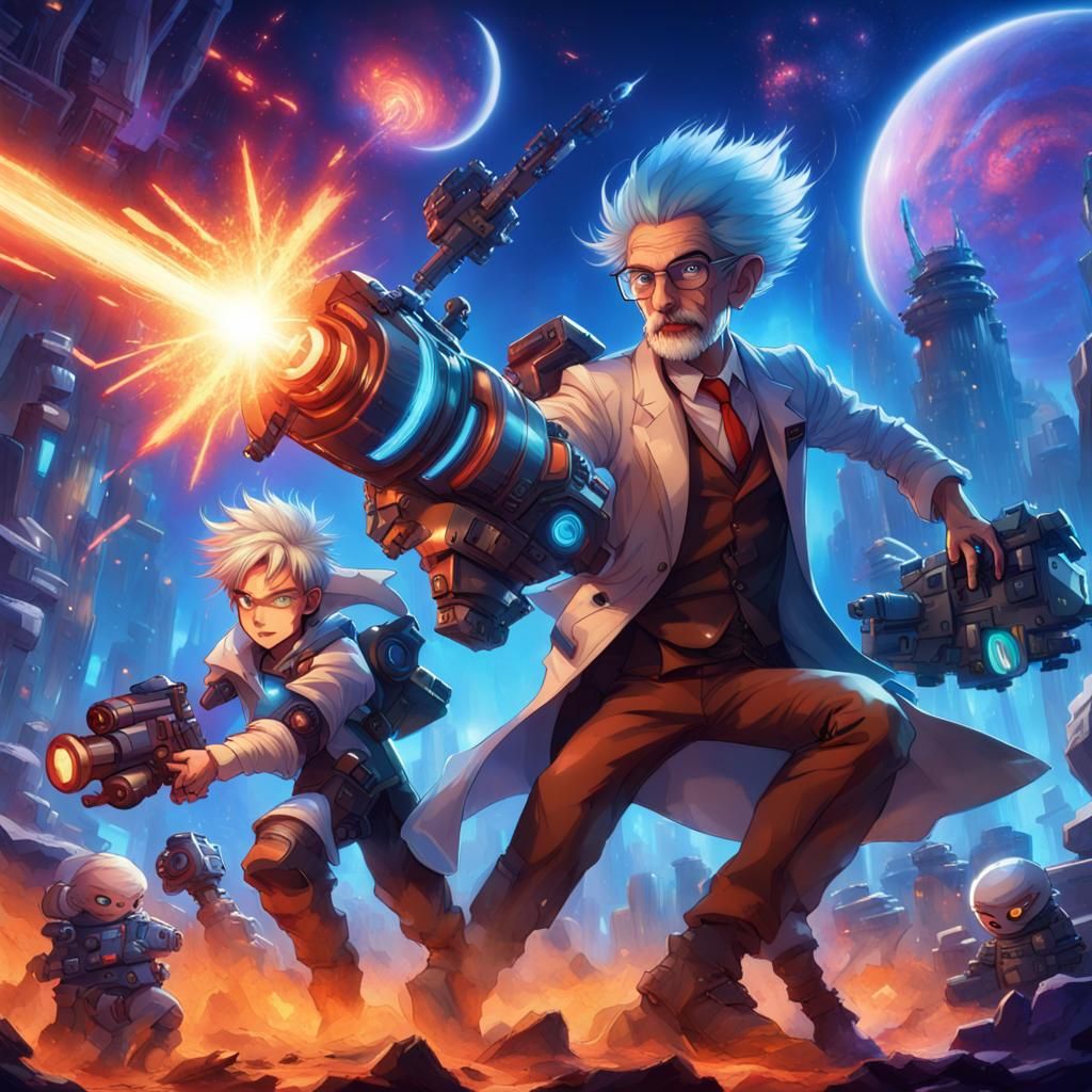 Alien Skirmish with Professor and Boy