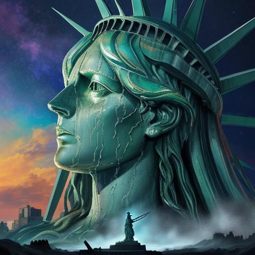 Statue of Liberty Crying at Heaven's Gate