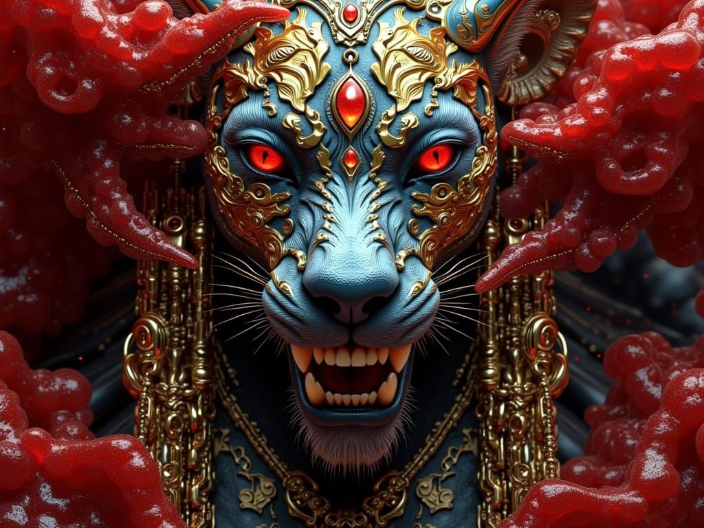 Female Sculptor Creating Mythological Animals