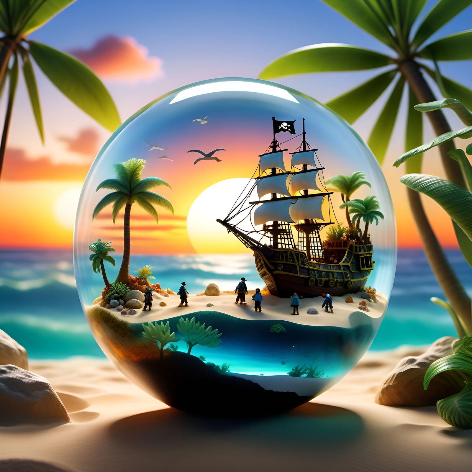 Miniature pirate world