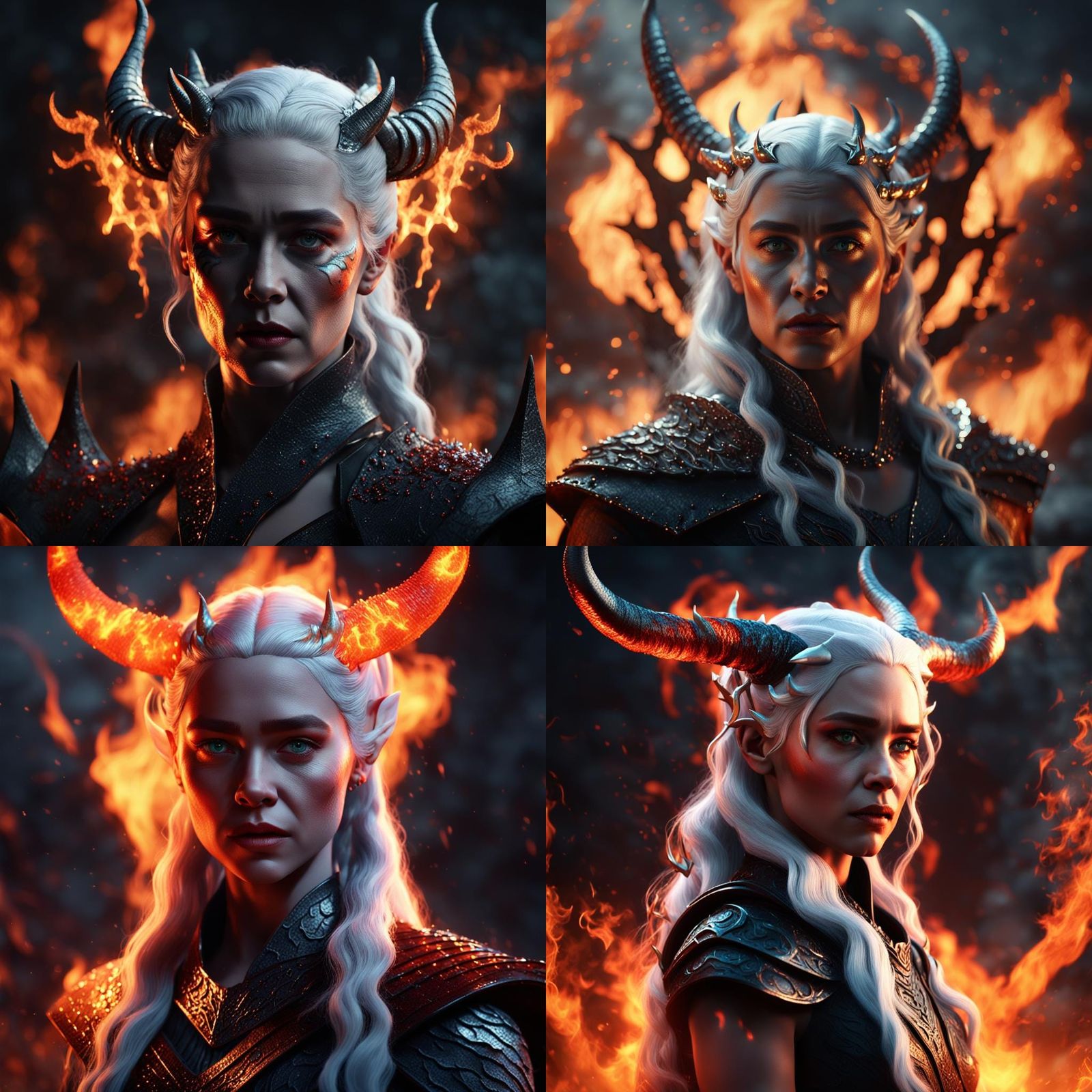 Daenerys Targaryen as Devilish 3D Render