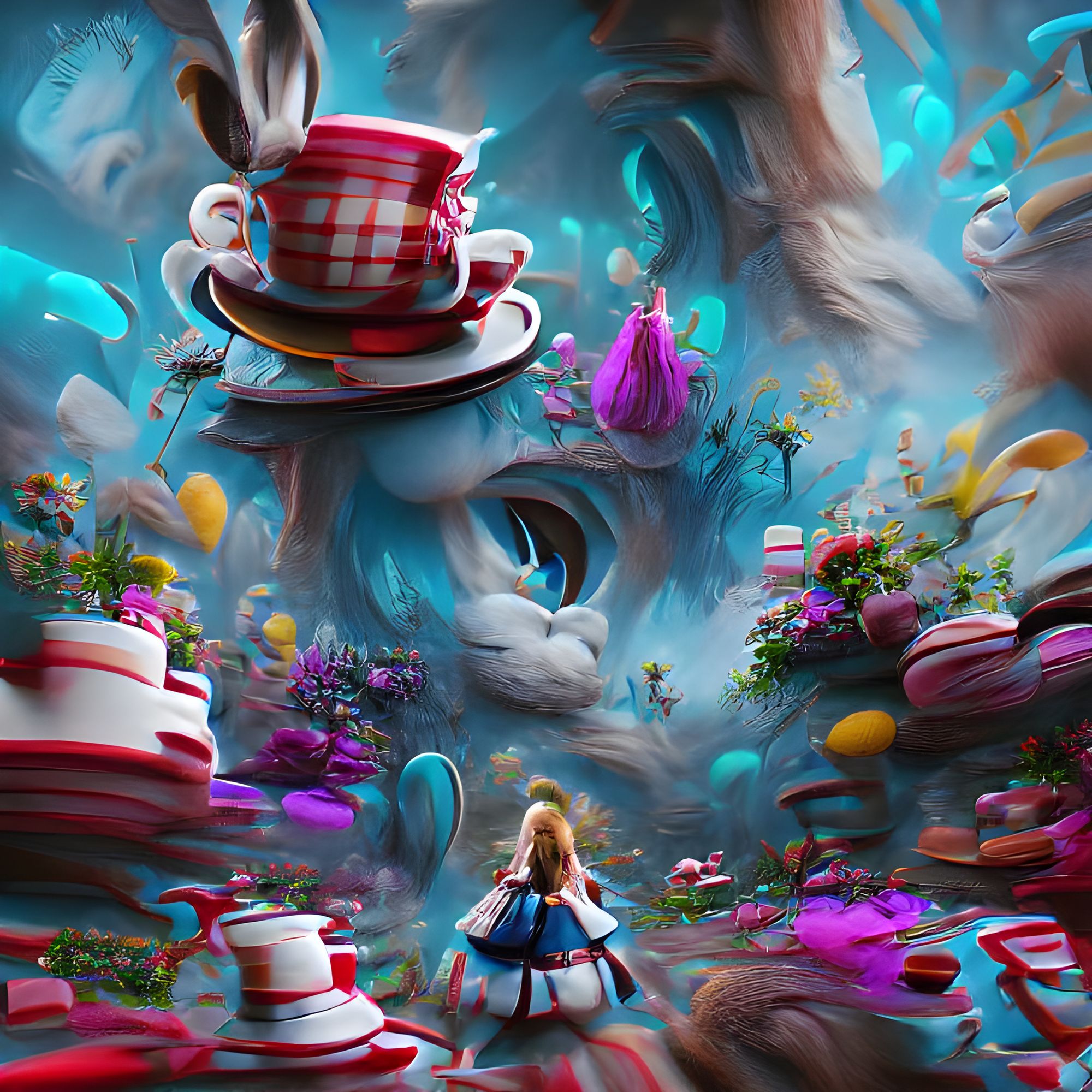 アート・デザイン・音楽 Wonderland Alice on Screen Frame ART TV 4K Whimsical Alice in Wonderland Art | Fantasy