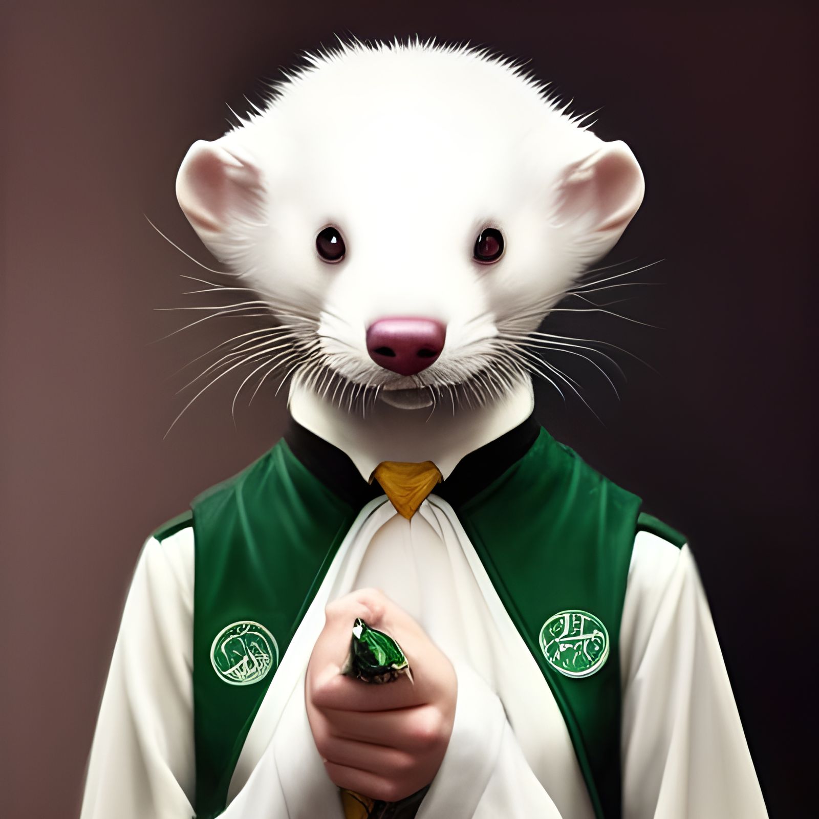 Slytherin Ferret Portrait: Magic and Detail