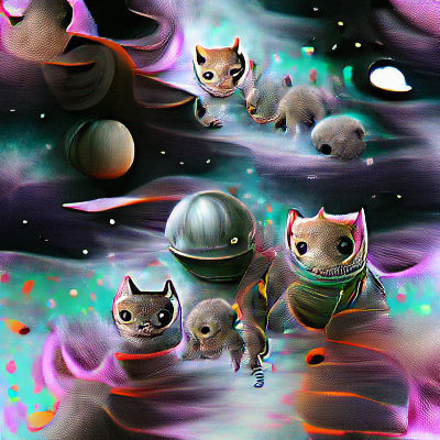 Space Kittens Invade Earth: Digital Illustration
