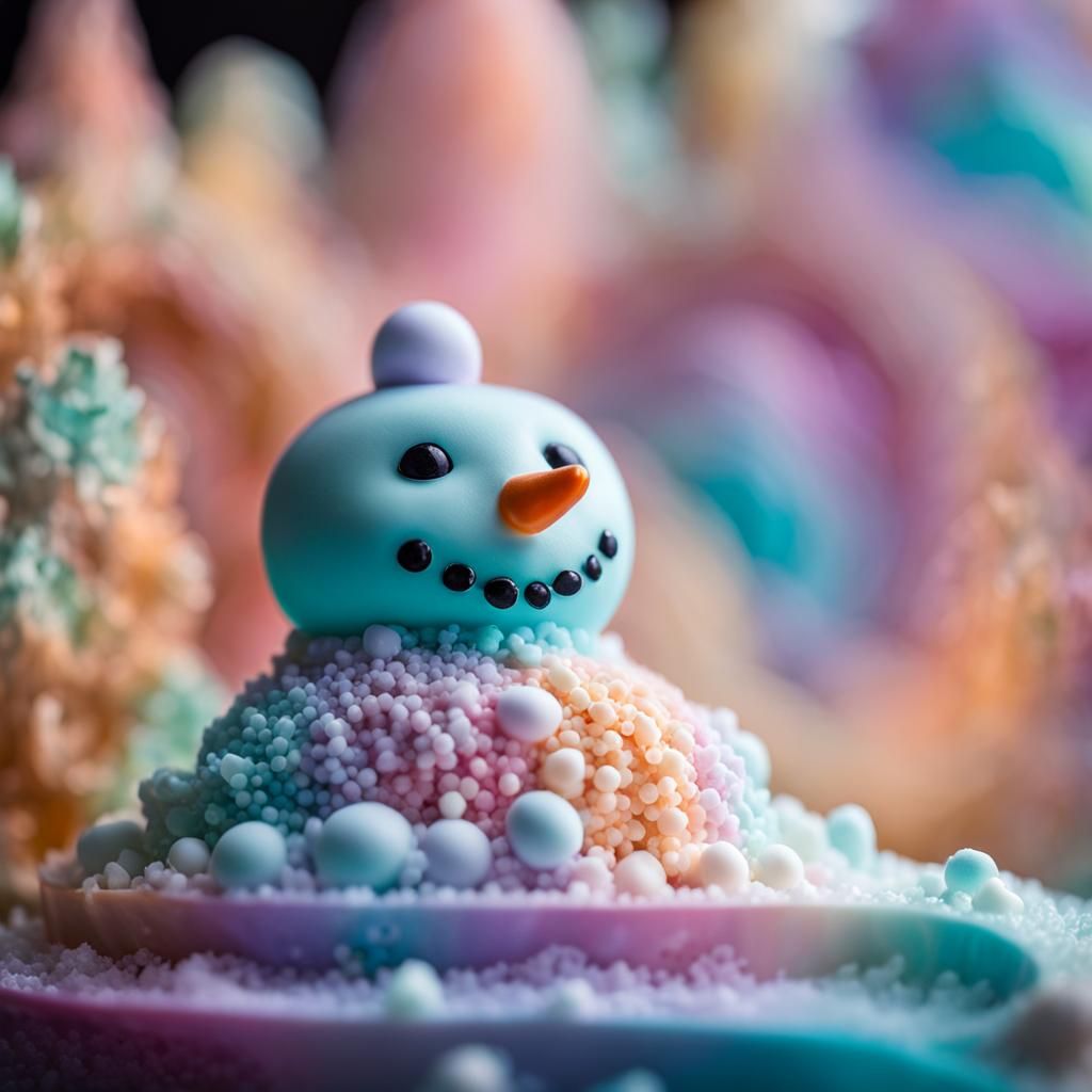 Gaudi Snowman Soap Sculpture in Pastel Colors