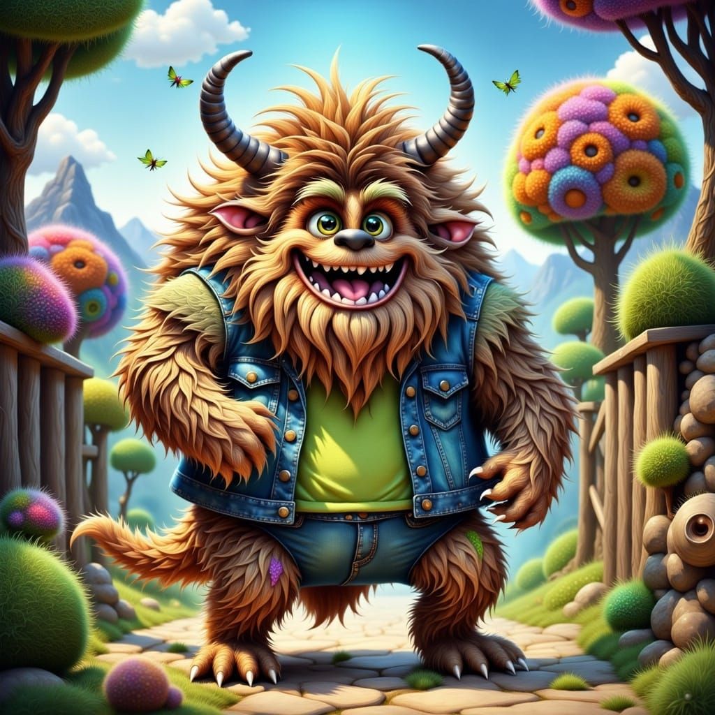 Furry Whimsical Monster on an Adventure