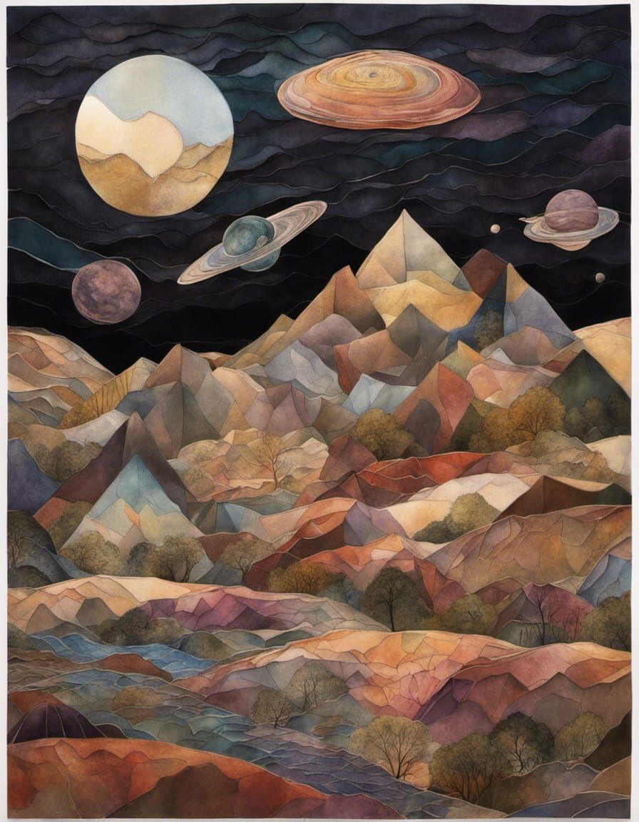 Earth Mothership Soars: Sculptural Textile Art