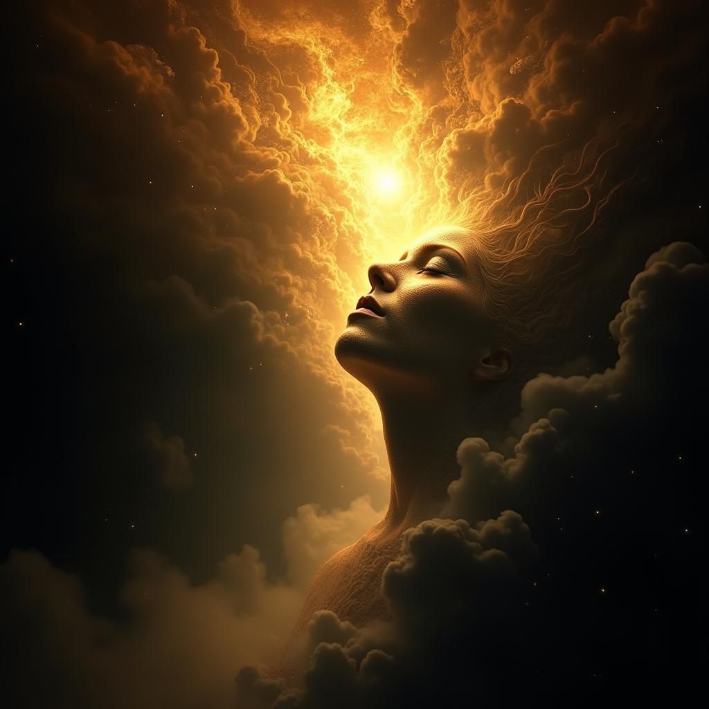 Ethereal Soul Ascending from Mortal Body