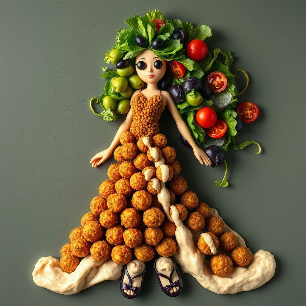 Falafel Lady in a Fantastical Style