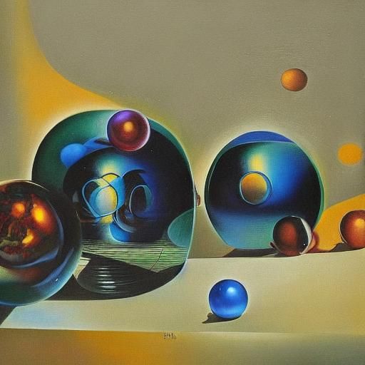 Surreal Orbs and Pearls in Dali Style