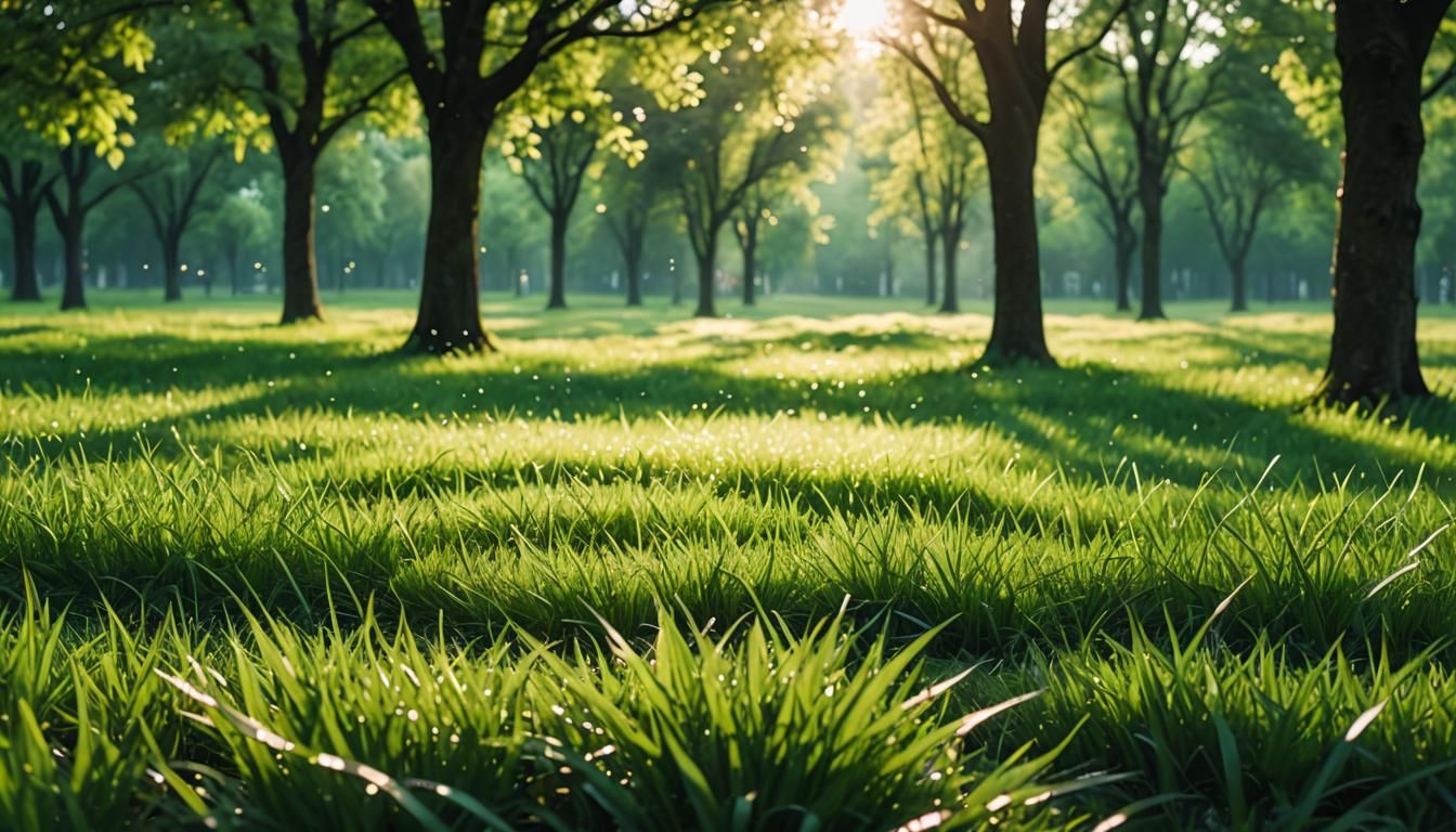 Realistic Wallpaper: Light Grass and Distant Field