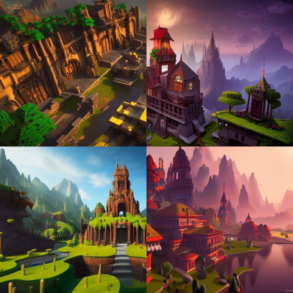 Detailed Roblox Matte Painting in Deep Color