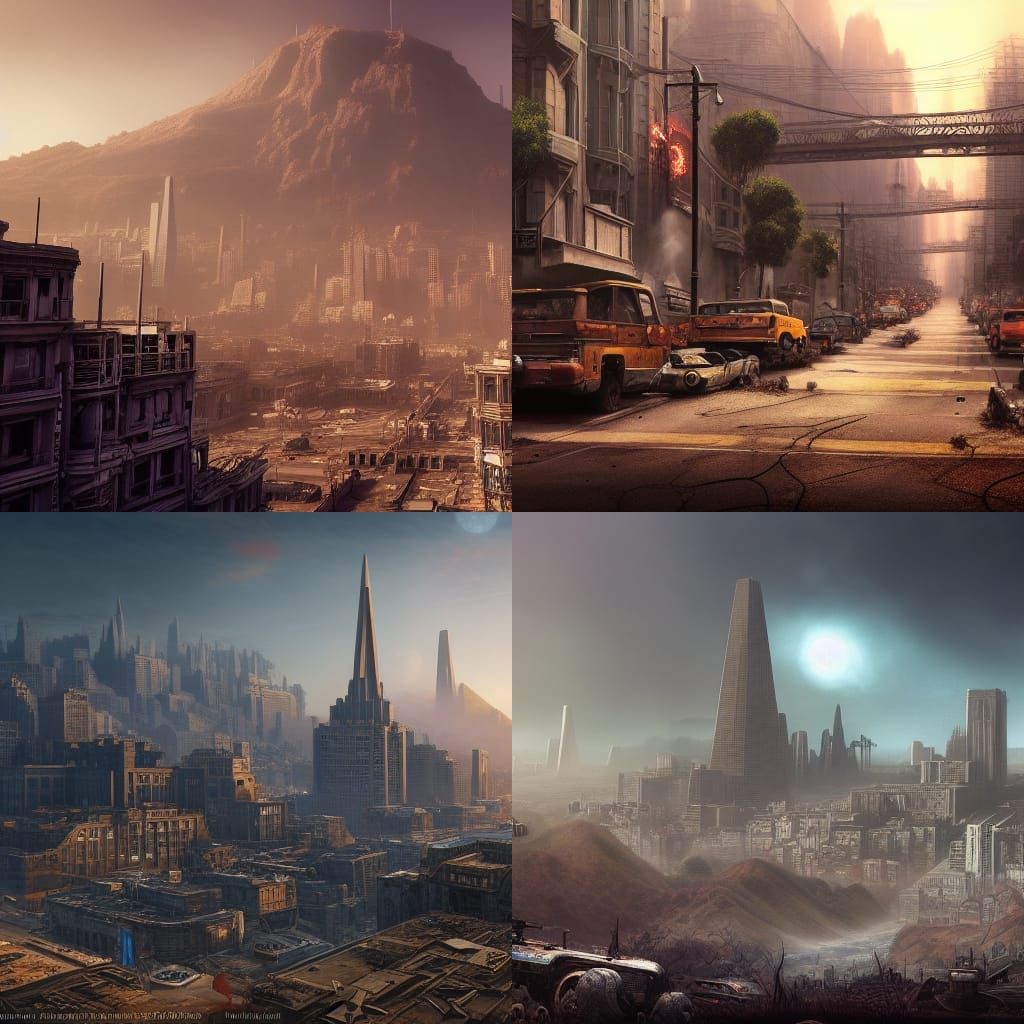 Post-Apocalyptic San Francisco: Detailed Matte Painting