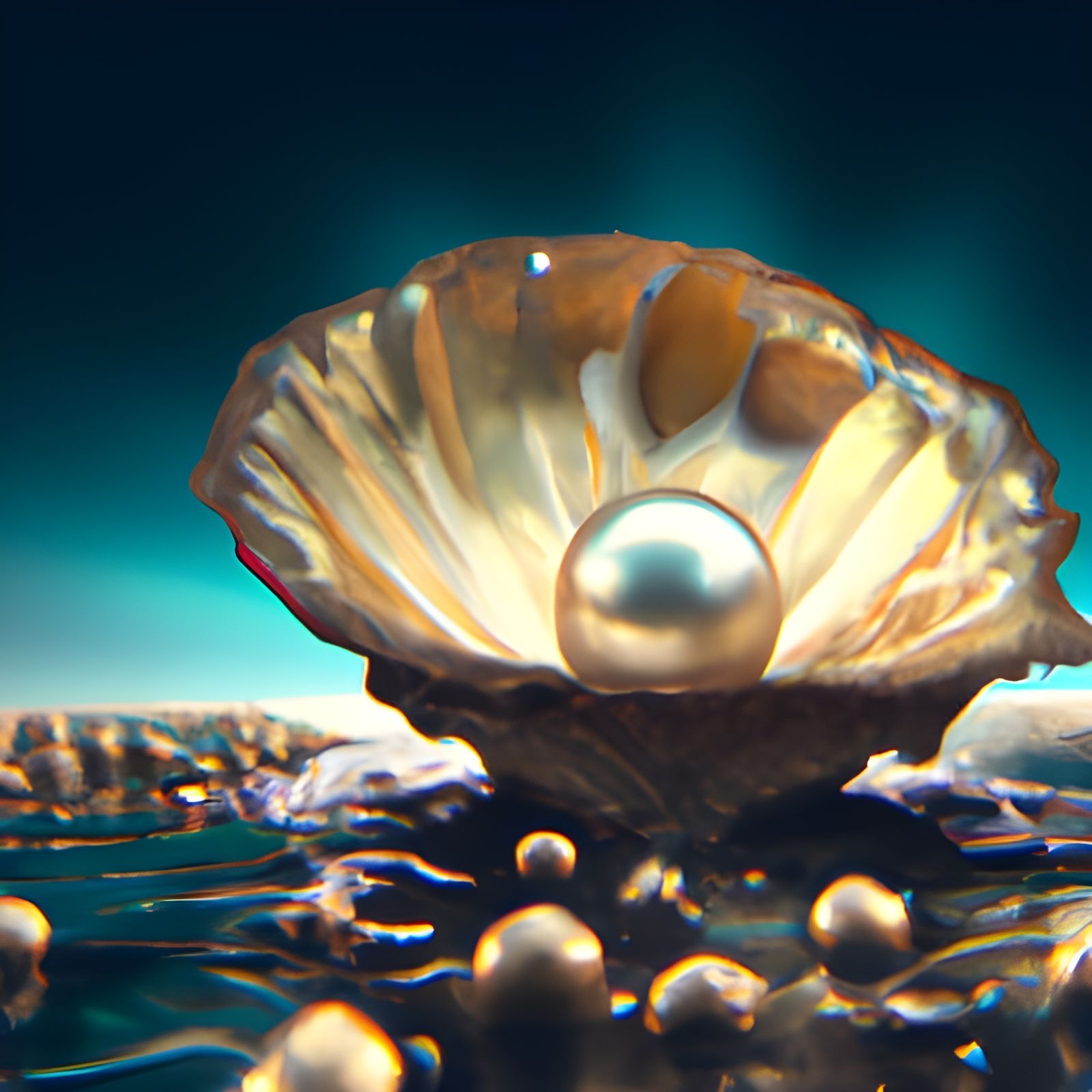 Golden Pearl Under the Sea: Digital Matte Painting