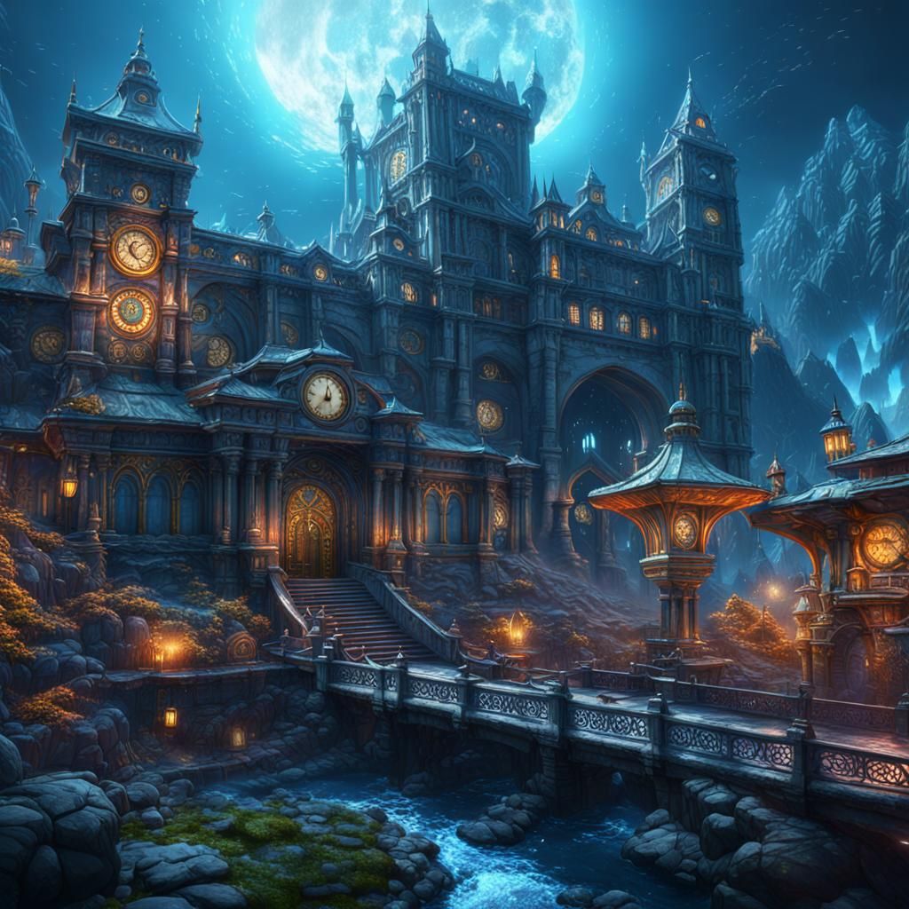 Fantastical Clockwork World in Detailed Digital Painting