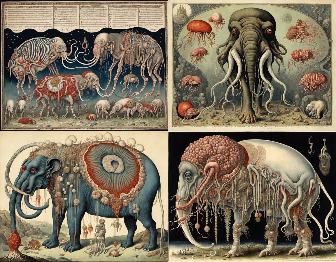 Surreal Martian Anatomy in Deep, Mysterious Colors