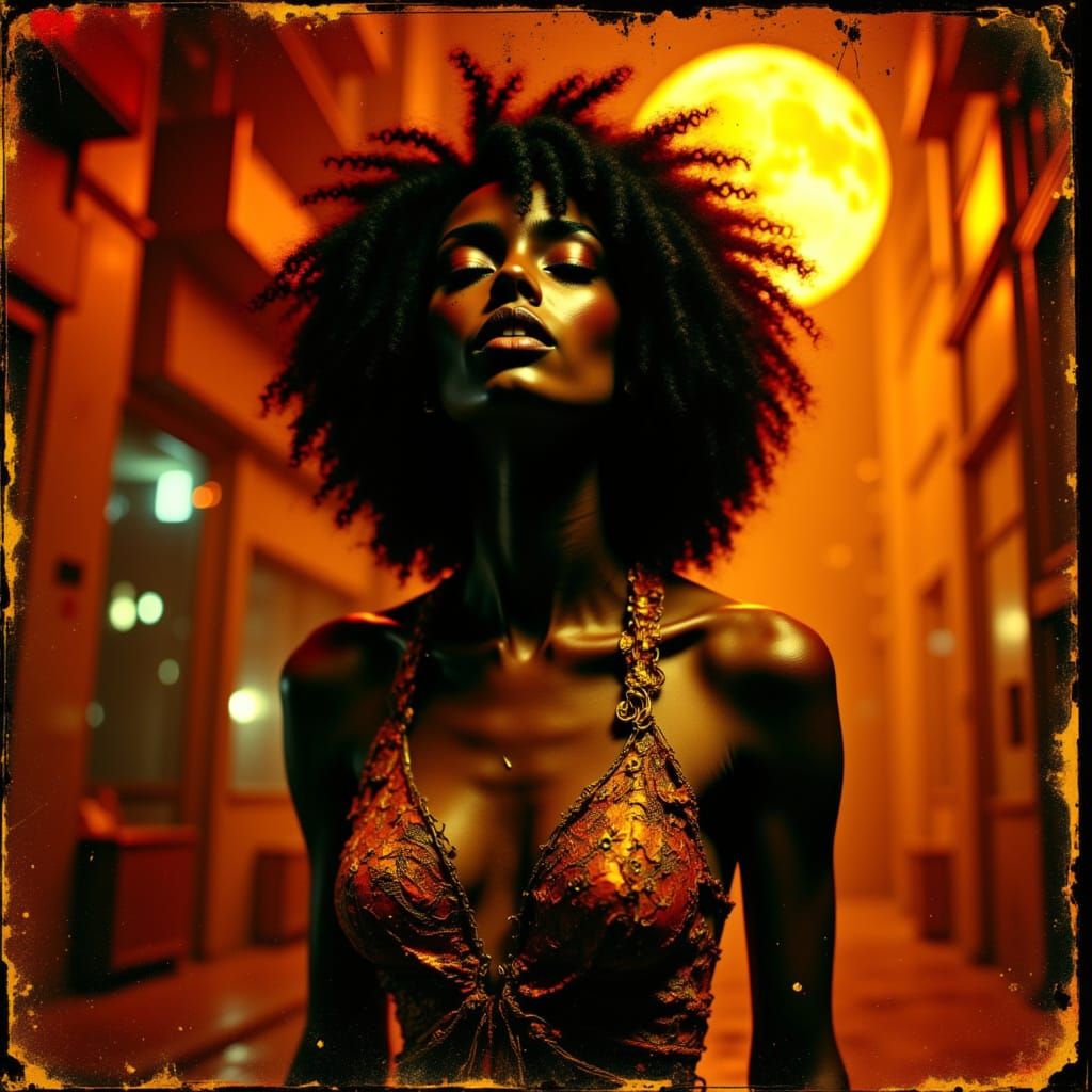 full body, 32k, emotionnal dynamic scene, chanteuse de jazz latino au corps sculptural, inspiré de Sade et Jhene AIko, v...