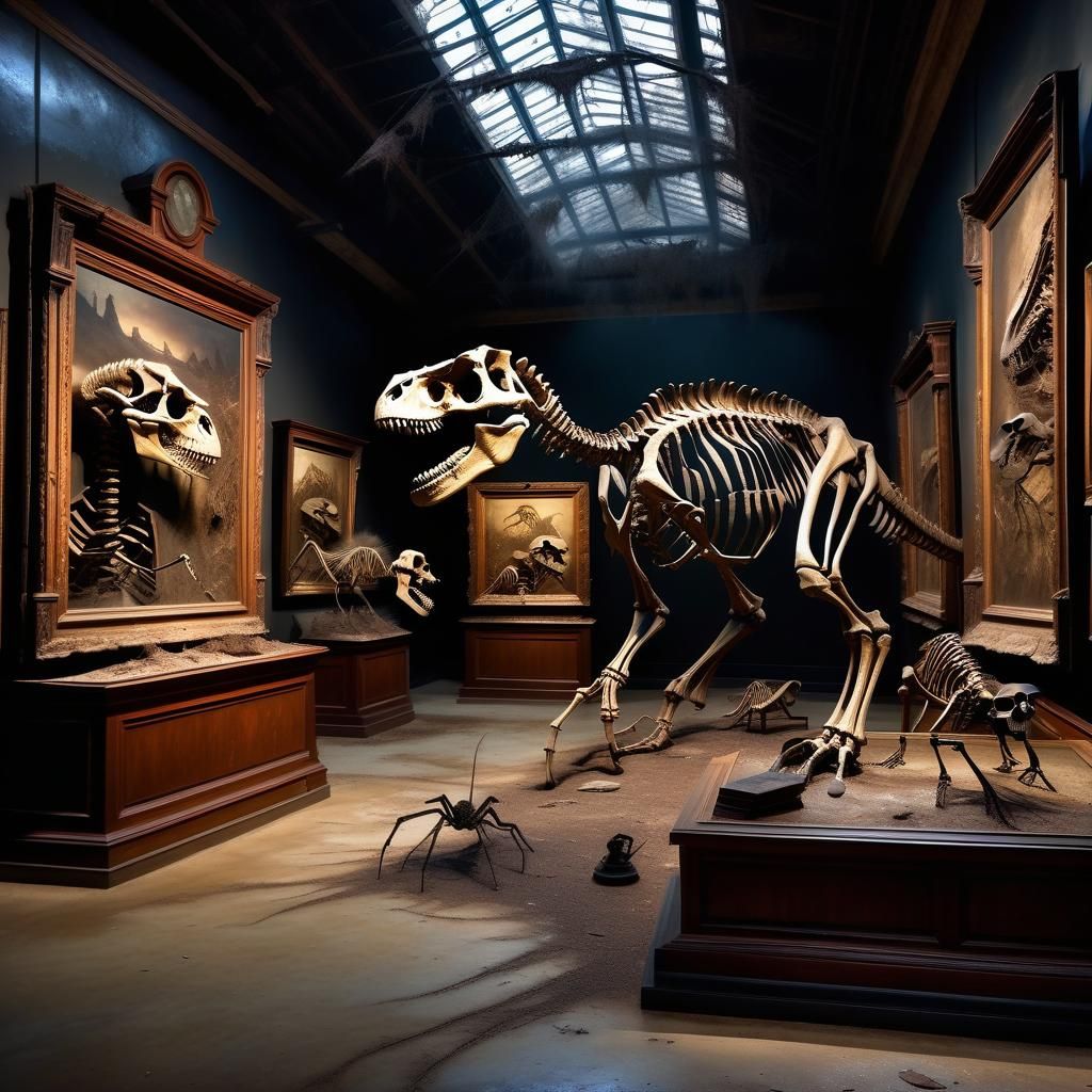 Eerie Abandoned Museum of Dinosaur Skeletons