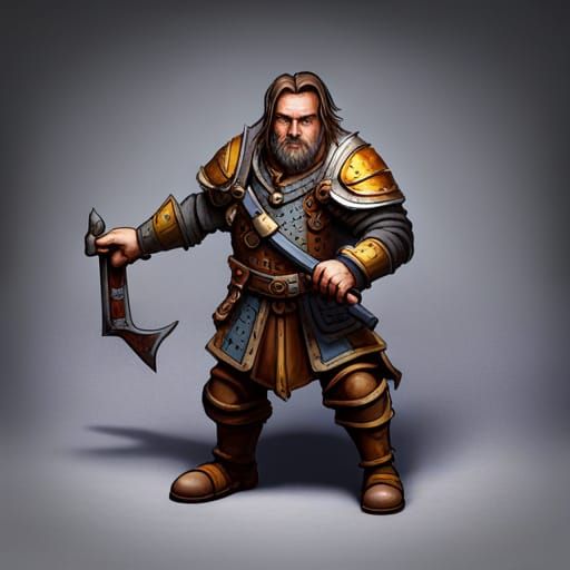 Dwarf Runesmith in Dark Fantasy Style