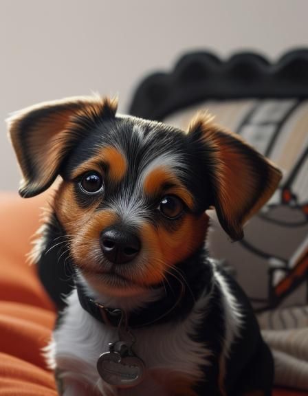 Cute Jack Russell Puppy Portrait in Pixar Style