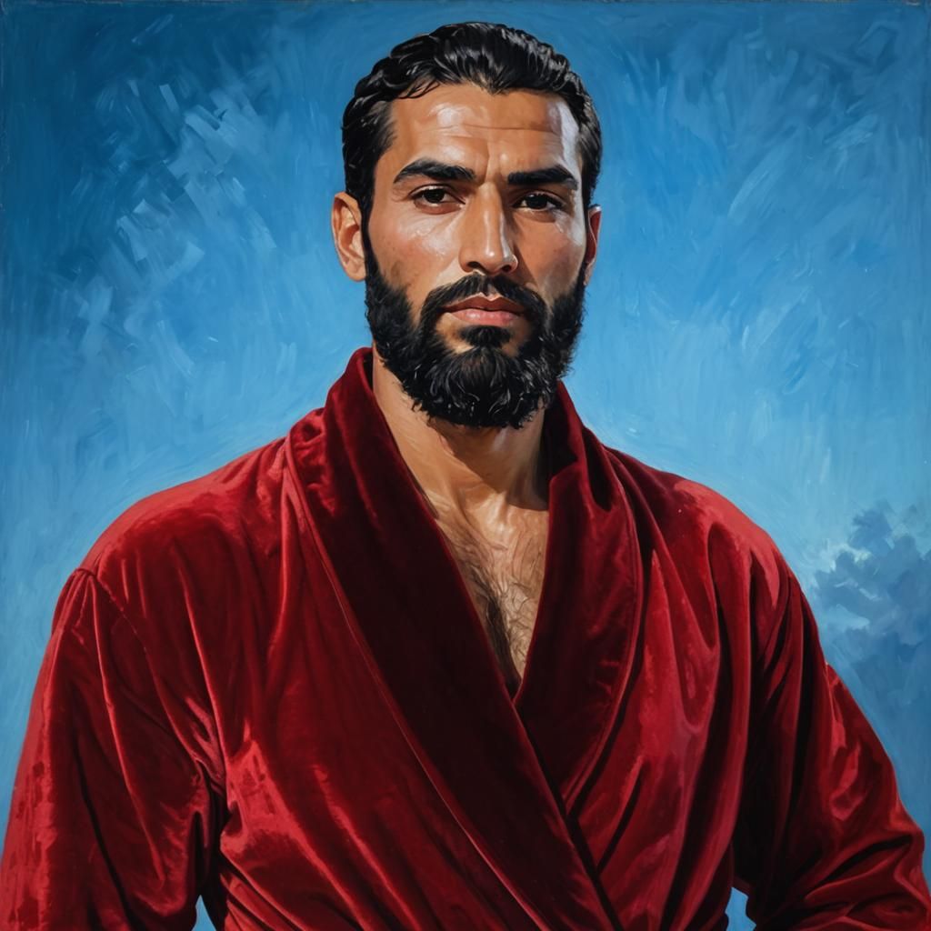 Portrait of Man with Beard in Impressionist Oil