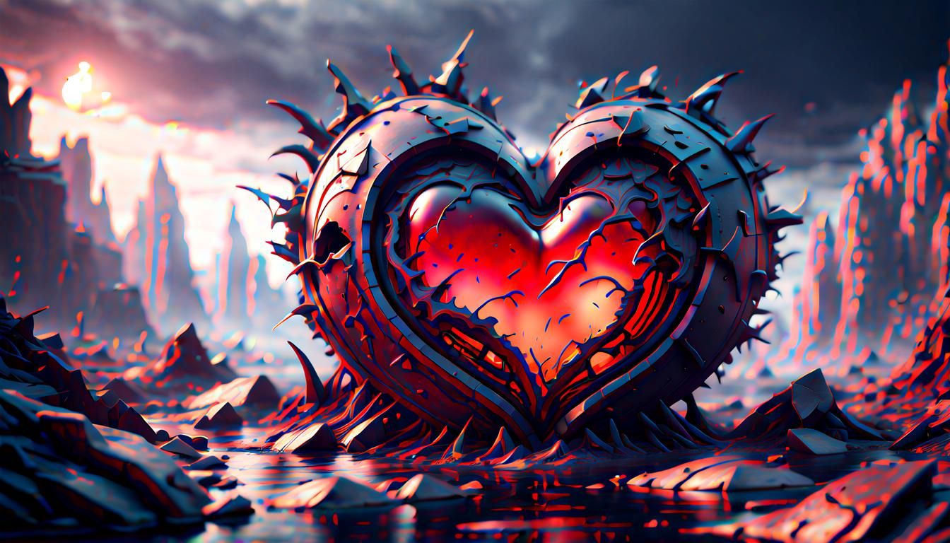 Detailed Broken Heart Fantasy Concept Art
