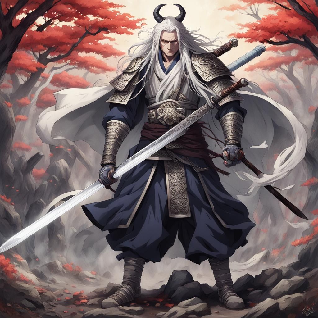 Stoic Demon Slayer Warrior: Anime Key Visual