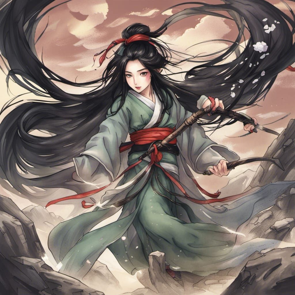 Sumi-e Wuxia Fantasy Illustration