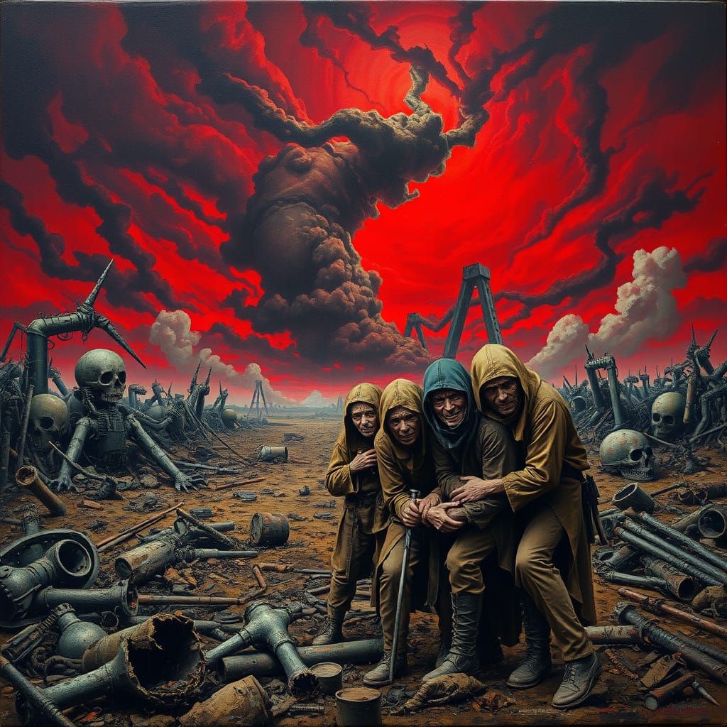 Surreal Post-Apocalyptic Scene in Oil Paint and Egg Tempera ...