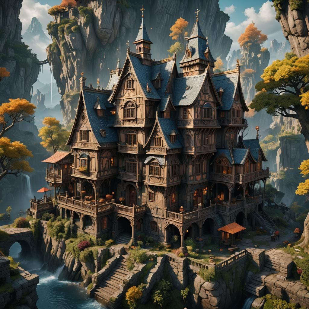 Fantastical House in Detailed Matte Painting