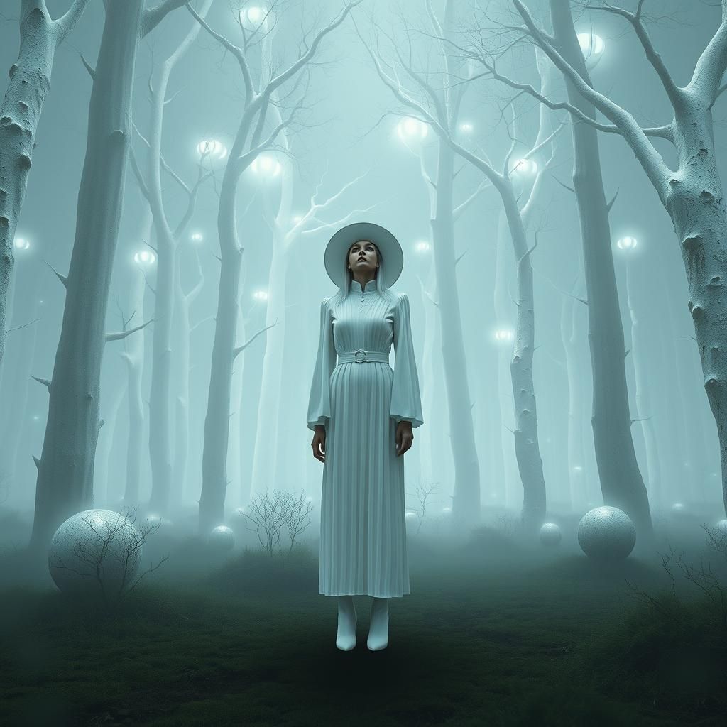 Mystical Forest Creature in Dystopian Fairy-Core Style