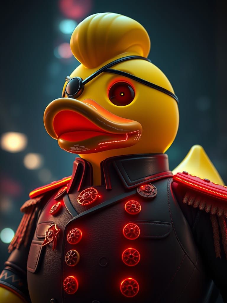 Epic Rubber Duck Overlord in Neon Glory