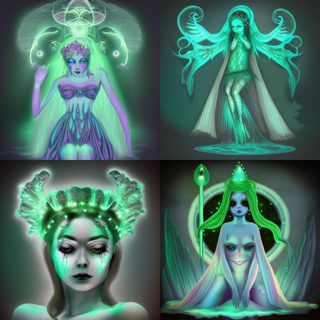 Gothic Horror Princess: Bioluminescent Water Goddess