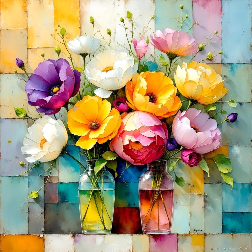 Couple's Enduring Love in Vibrant Pastel Hues