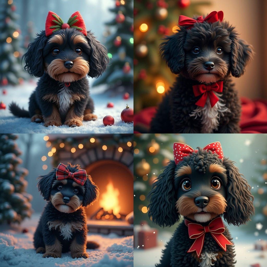 Cavapoo in Festive Holiday Splendor