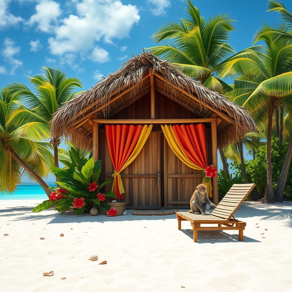 Serene Tropical Oasis with Eco-Friendly Hut