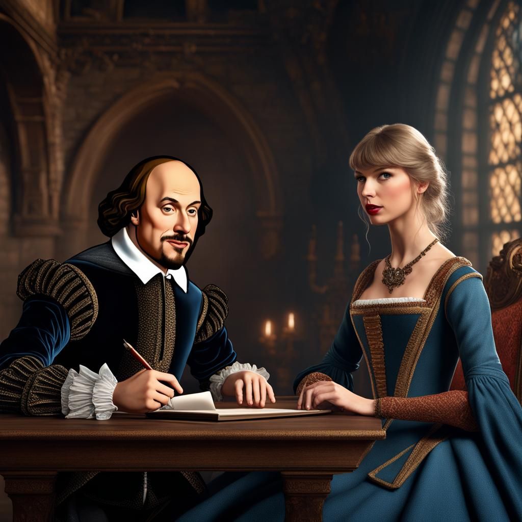 Shakespeare and Taylor Swift in 16th Century Portrait
