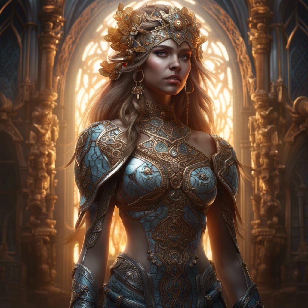 All White Siren Mermaid Digital Painting