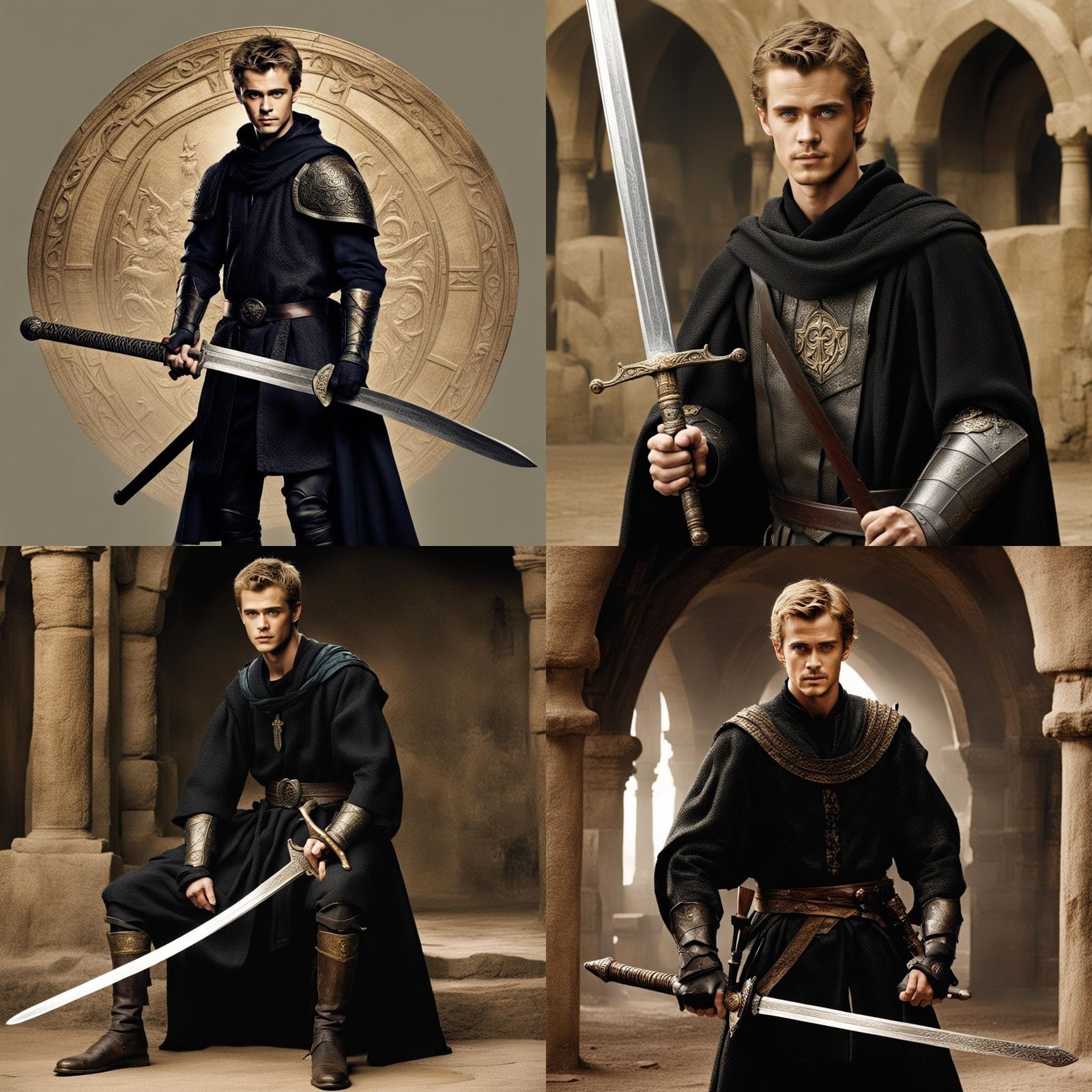 Man with Medieval Sword Portrait