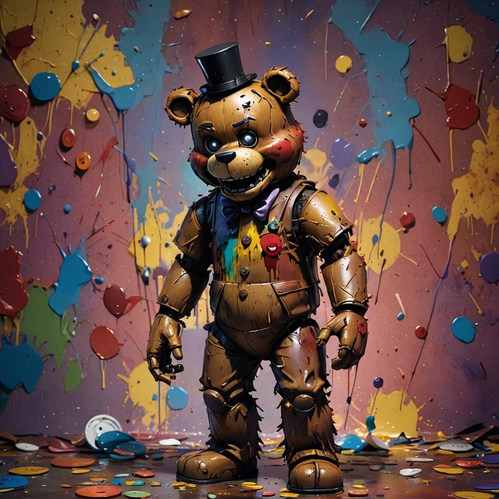 Hyperrealistic Freddy Fazbear with Button Eyes