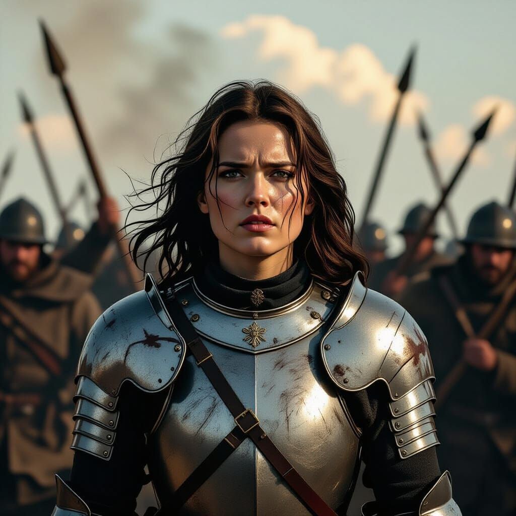 Joan of Arc's Determined Struggle Against Overwhelming Force...