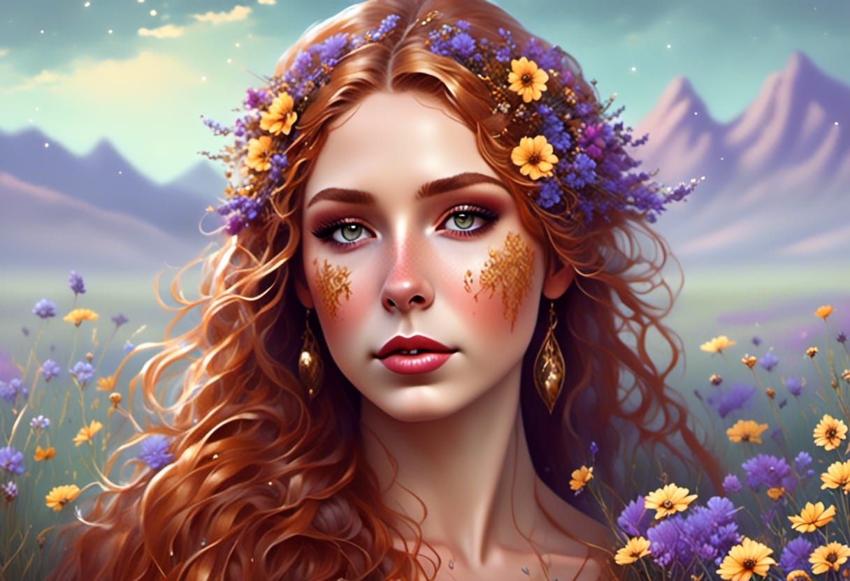 Graceful Centaur Woman in Sunlit Meadow