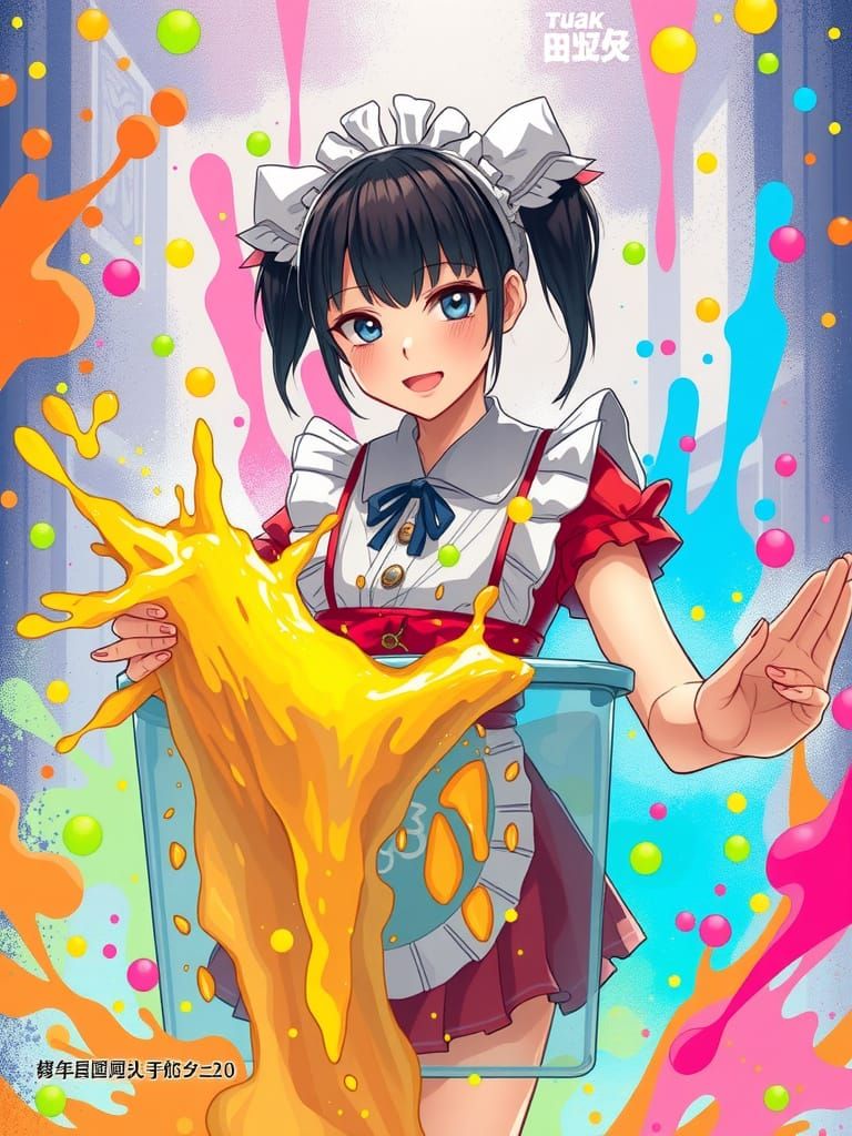Maid Playfully Pushed into Gunge Tank